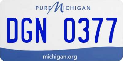 MI license plate DGN0377