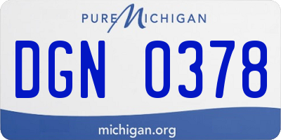 MI license plate DGN0378