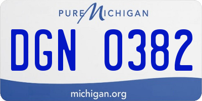 MI license plate DGN0382