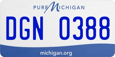 MI license plate DGN0388