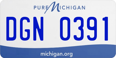 MI license plate DGN0391