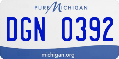 MI license plate DGN0392