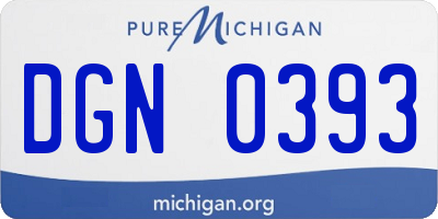 MI license plate DGN0393
