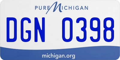MI license plate DGN0398