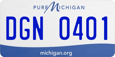 MI license plate DGN0401