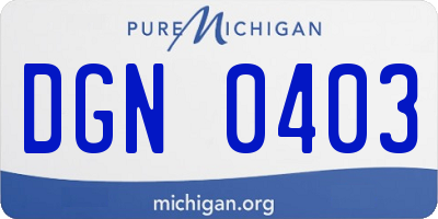 MI license plate DGN0403