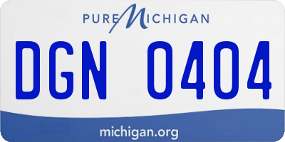 MI license plate DGN0404
