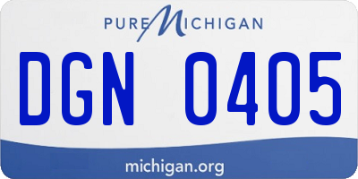 MI license plate DGN0405