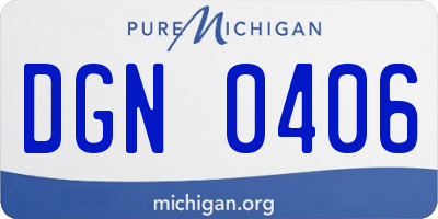 MI license plate DGN0406