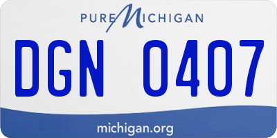 MI license plate DGN0407