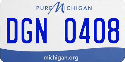 MI license plate DGN0408