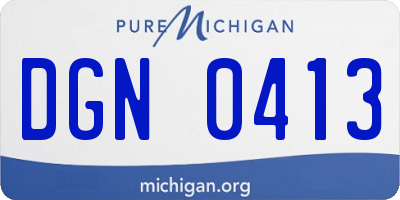 MI license plate DGN0413