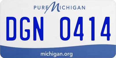 MI license plate DGN0414