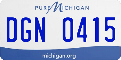 MI license plate DGN0415