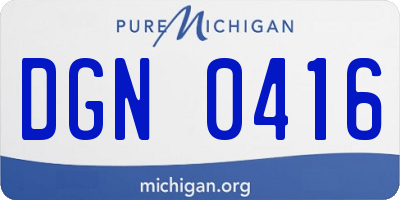 MI license plate DGN0416