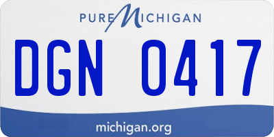 MI license plate DGN0417
