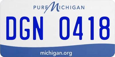 MI license plate DGN0418
