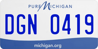 MI license plate DGN0419