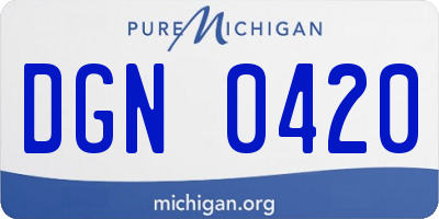 MI license plate DGN0420