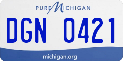 MI license plate DGN0421