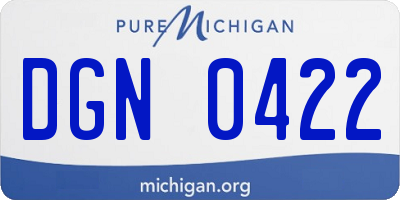 MI license plate DGN0422