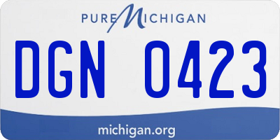 MI license plate DGN0423