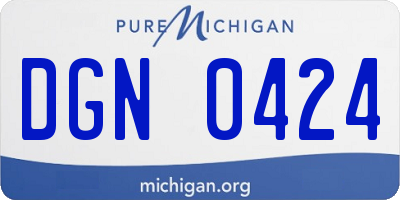 MI license plate DGN0424