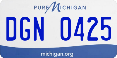 MI license plate DGN0425