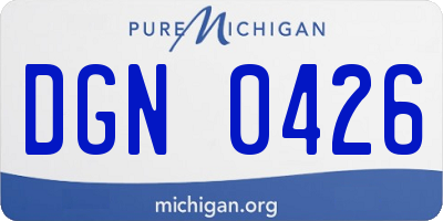 MI license plate DGN0426