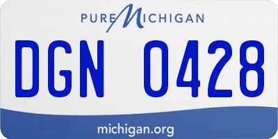 MI license plate DGN0428
