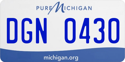 MI license plate DGN0430