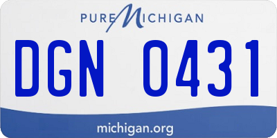 MI license plate DGN0431
