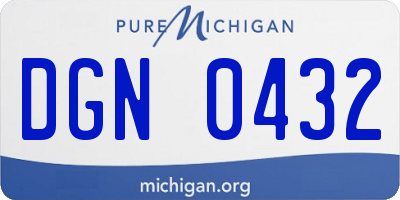 MI license plate DGN0432