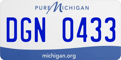 MI license plate DGN0433