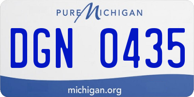 MI license plate DGN0435