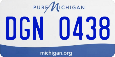 MI license plate DGN0438