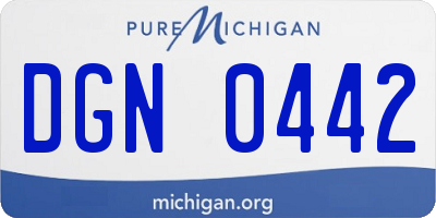 MI license plate DGN0442
