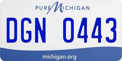 MI license plate DGN0443
