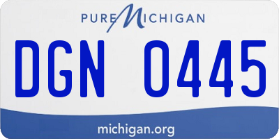 MI license plate DGN0445