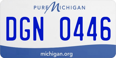 MI license plate DGN0446