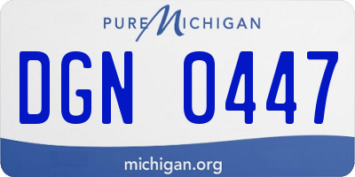 MI license plate DGN0447