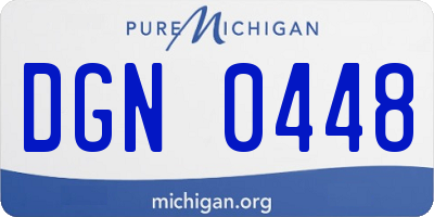 MI license plate DGN0448