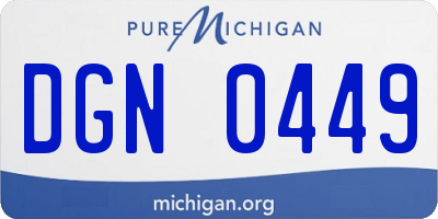 MI license plate DGN0449