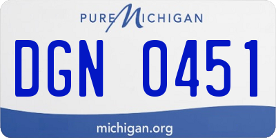 MI license plate DGN0451