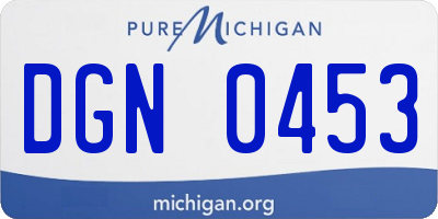 MI license plate DGN0453