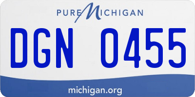 MI license plate DGN0455