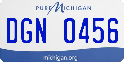 MI license plate DGN0456