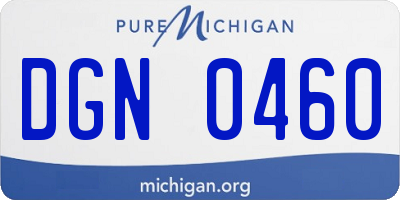 MI license plate DGN0460