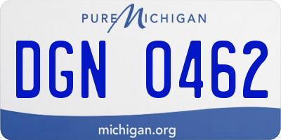 MI license plate DGN0462