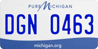 MI license plate DGN0463